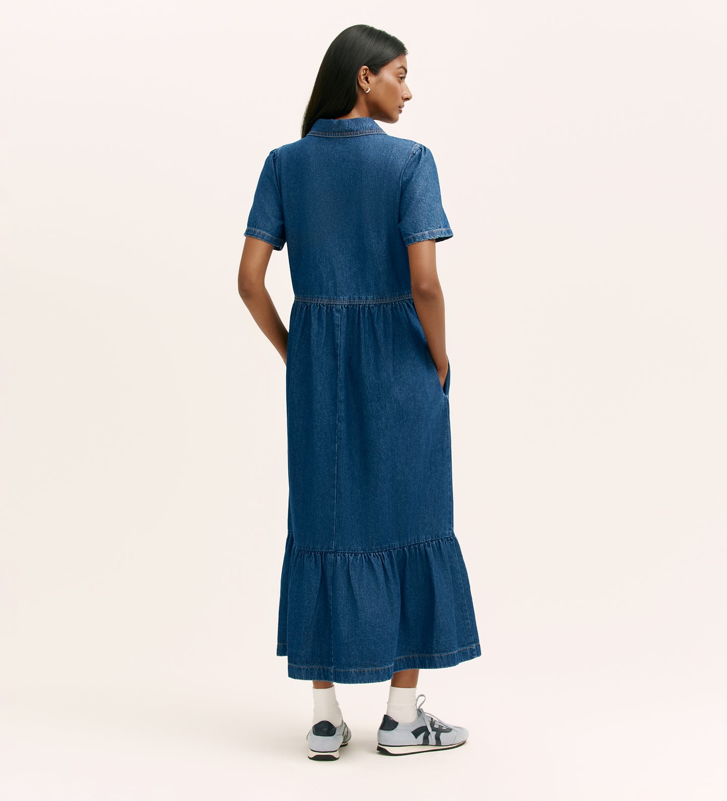 Tania Indigo Denim Midi Dress
