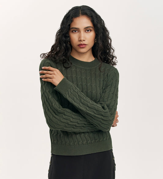 Frida Forest Green Knitted Jumper