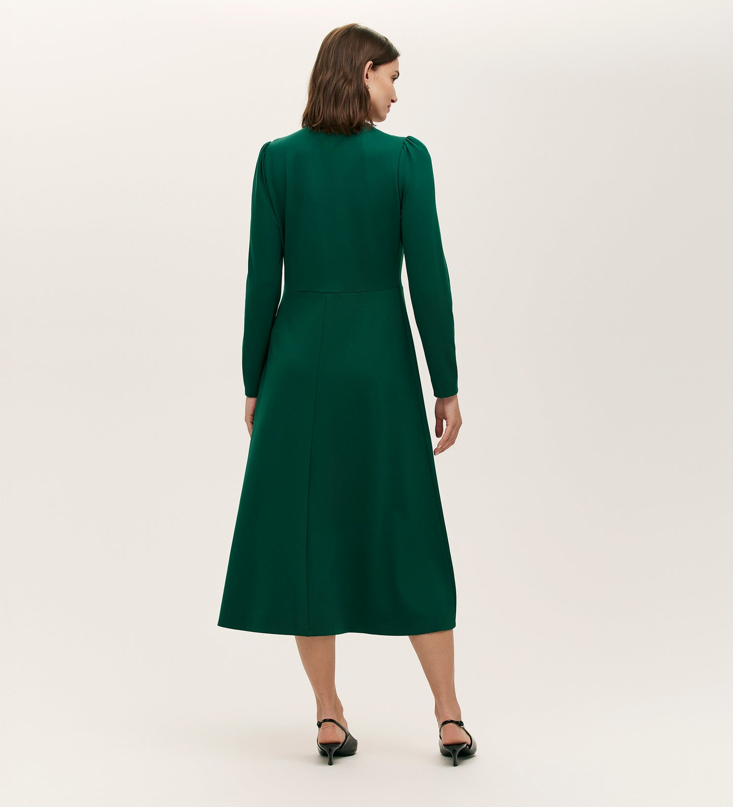 Gilly Bottle Green Ponte Jersey Midi Dress