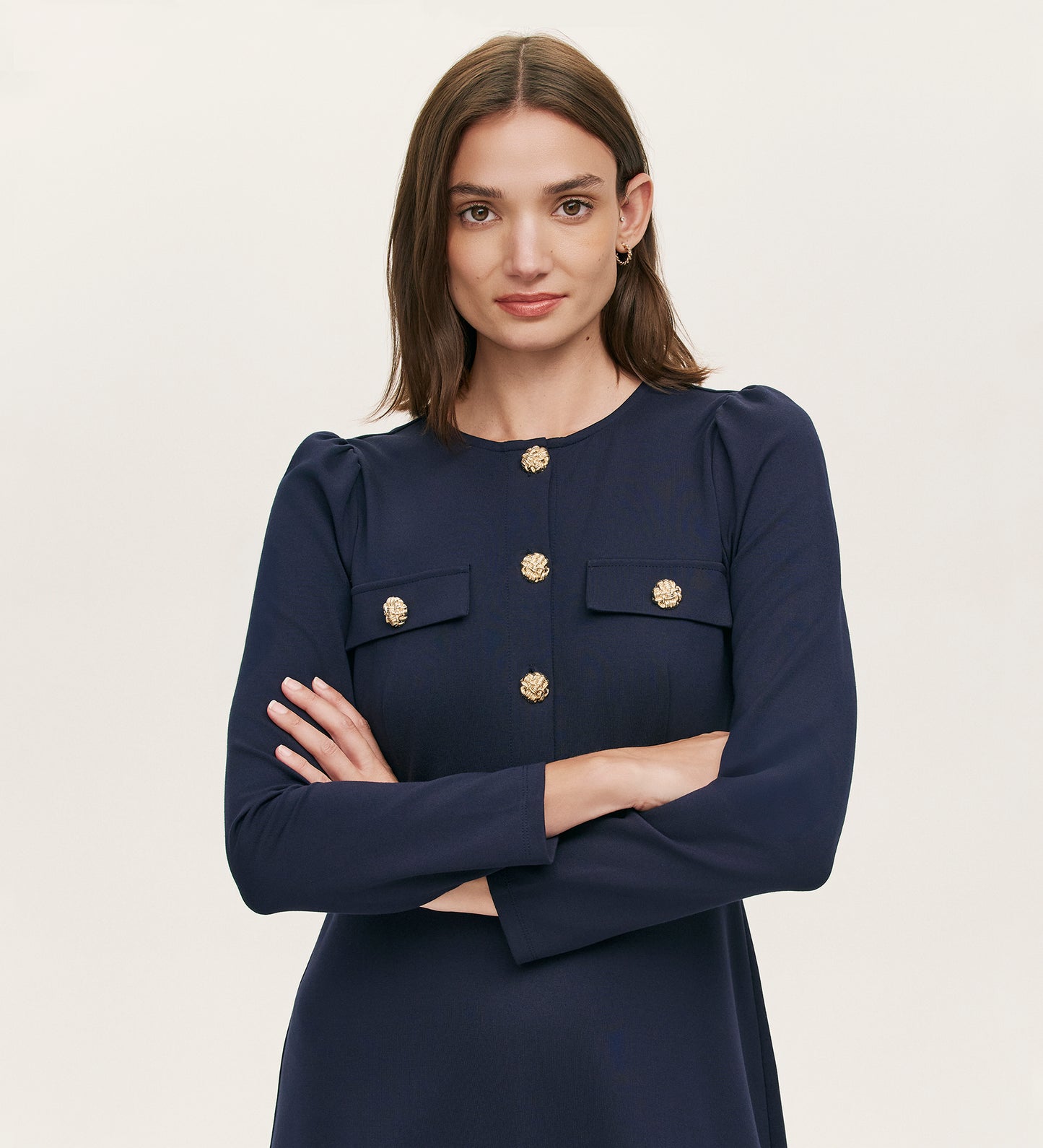 Gilly Navy Ponte Jersey Midi Dress
