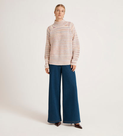 Helen Pink Stripe Knitted Jumper