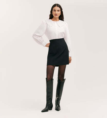 Helia Black Ponte Jersey Midi Skirt