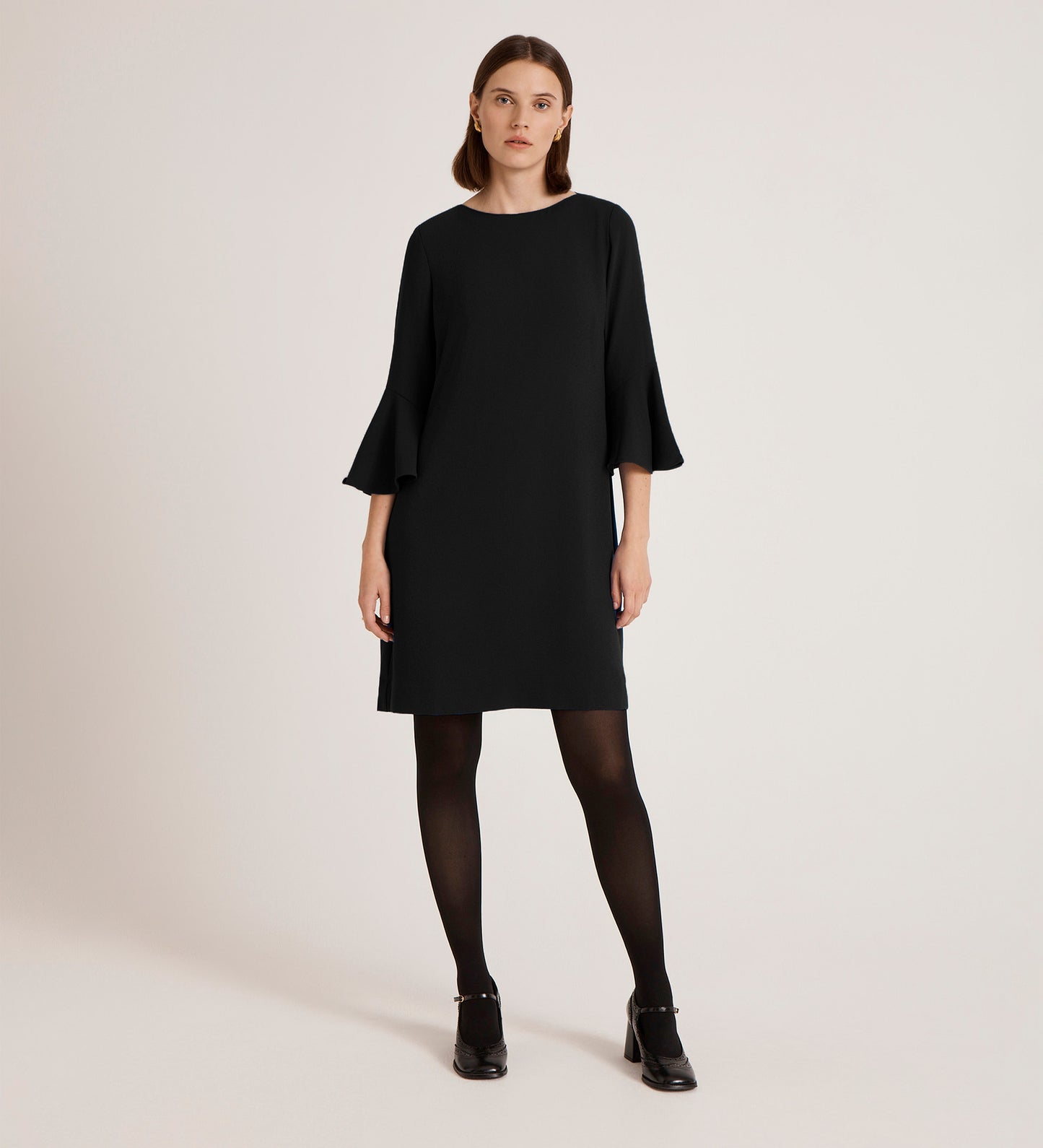 Izzy Black Crepe Short Dress