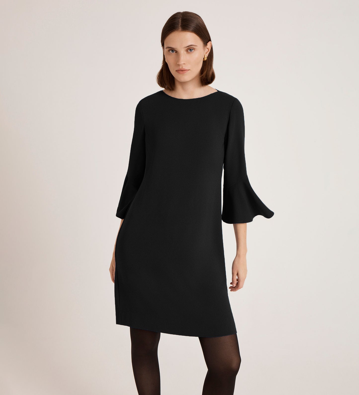Izzy Black Crepe Short Dress