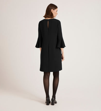 Izzy Black Crepe Short Dress