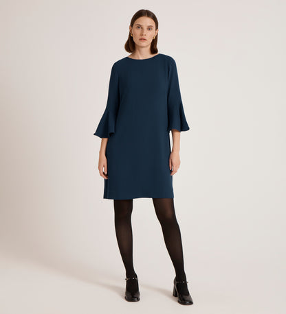 Izzy Navy Crepe Knee Length Dress