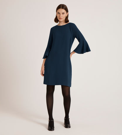 Izzy Navy Crepe Knee Length Dress
