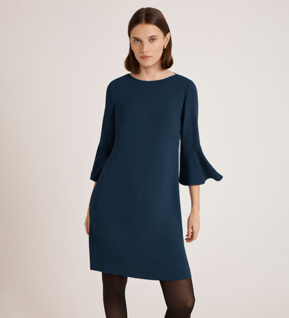 Izzy Navy Crepe Knee Length Dress