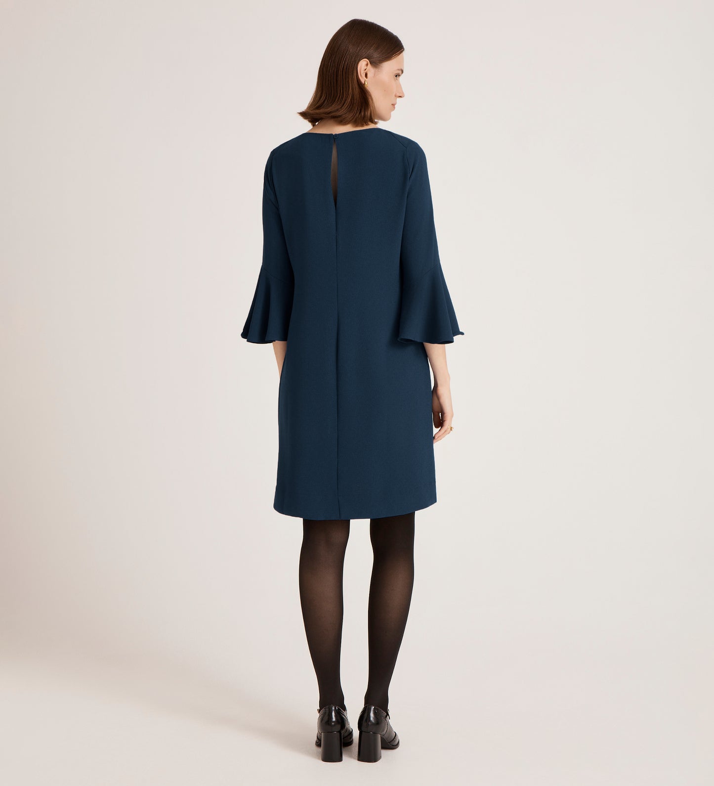Izzy Navy Crepe Knee Length Dress