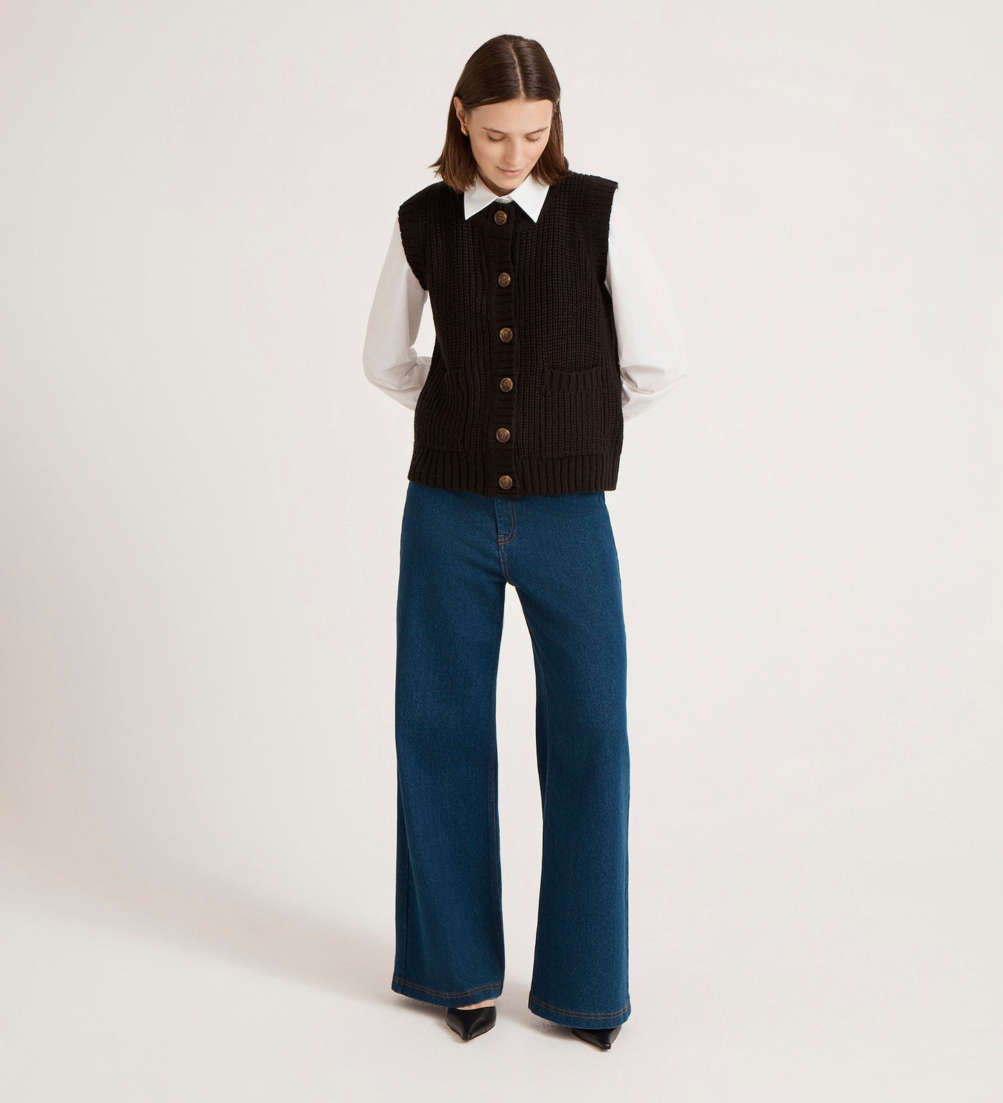 Janette Black Knitted Vest