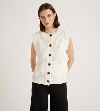 Janette Ivory Knitted Vest
