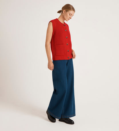 Janette Red Knitted Vest
