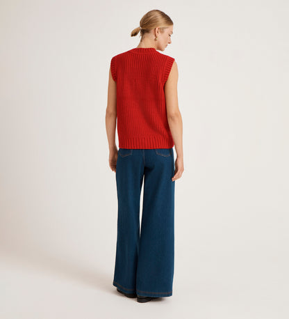 Janette Red Knitted Vest
