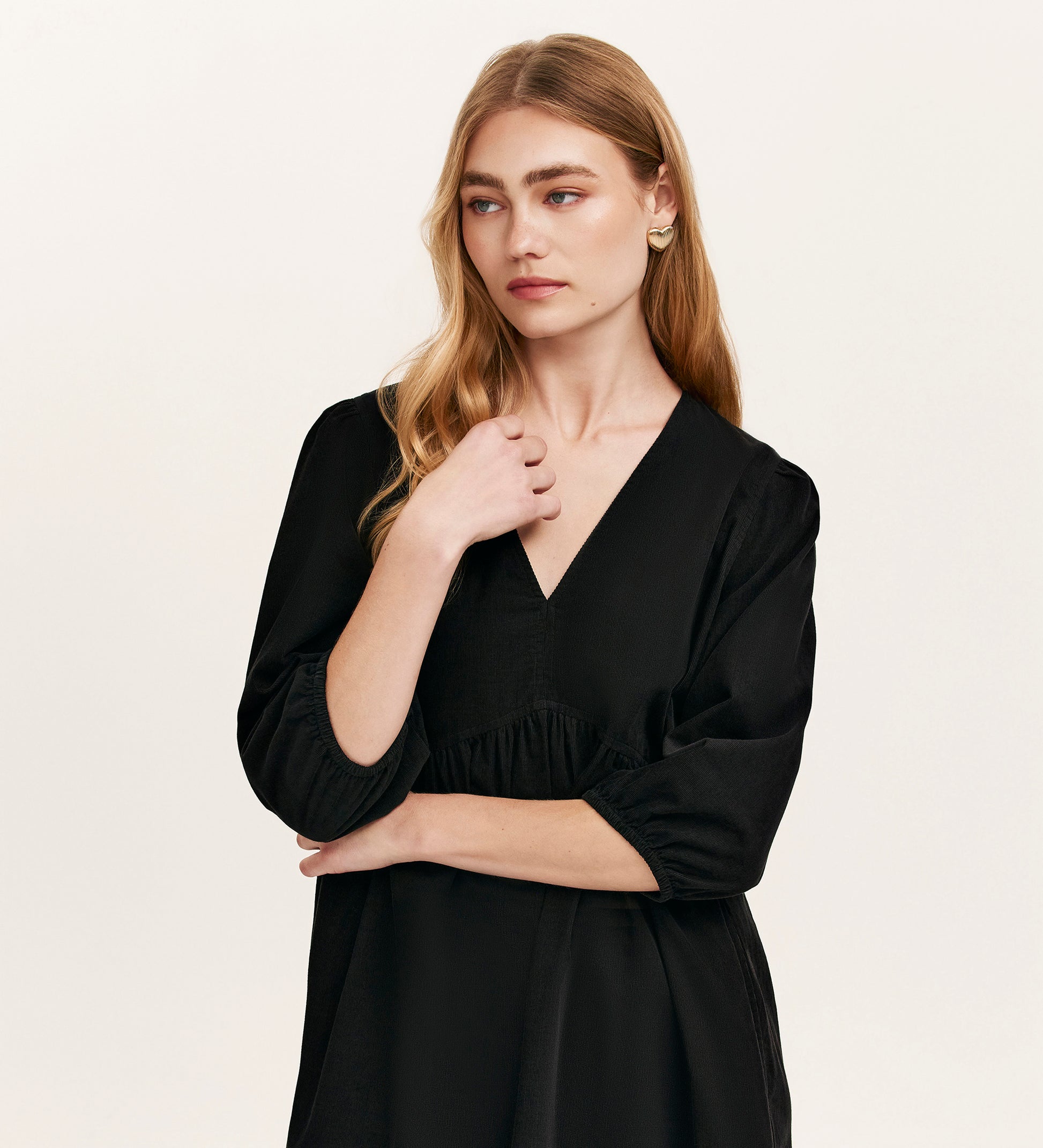 Jaz Black Corduroy Midi Dress Finery London Jaz Black Corduroy Midi Dress Finery London