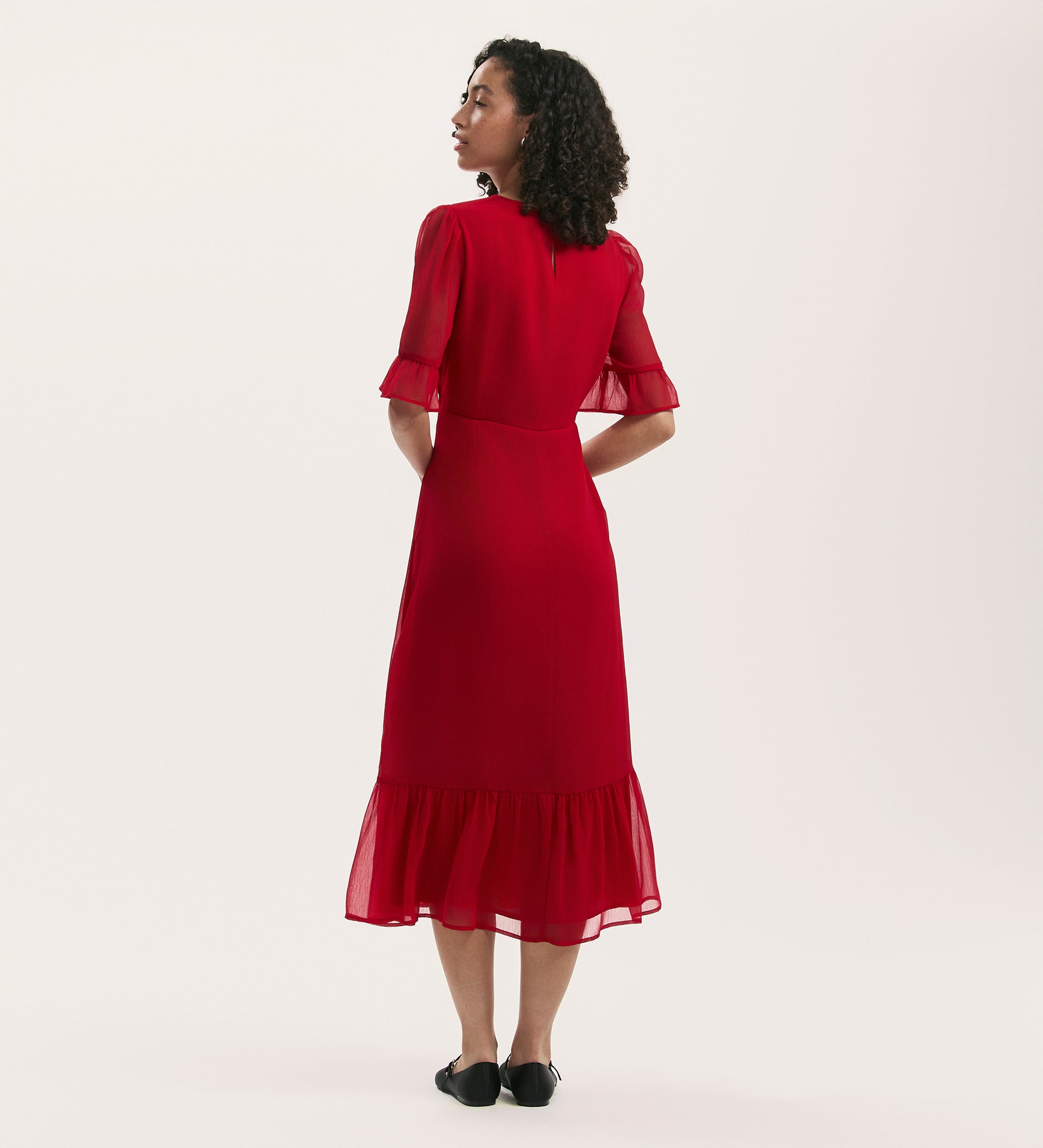 Jennifer Red Chiffon Midi Dress Finery London Jennifer Red Chiffon Midi Dress Finery London