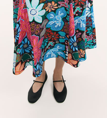 Jessie Blue Floral Midi Skirt