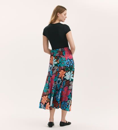 Jessie Blue Floral Midi Skirt