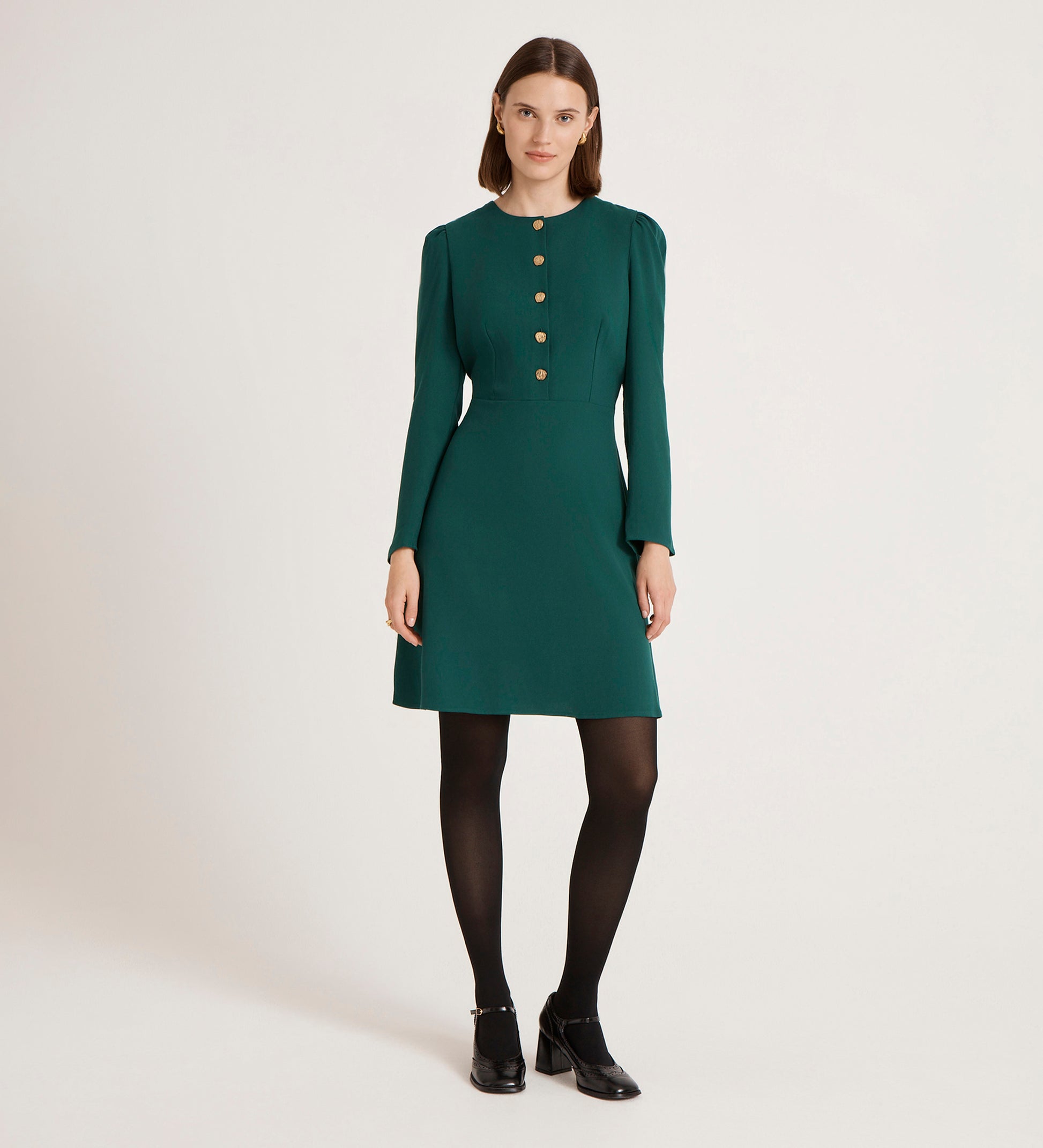 Kadie Bottle Green Crepe Short Dress Finery London Kadie Bottle Green Crepe Short Dress Finery London