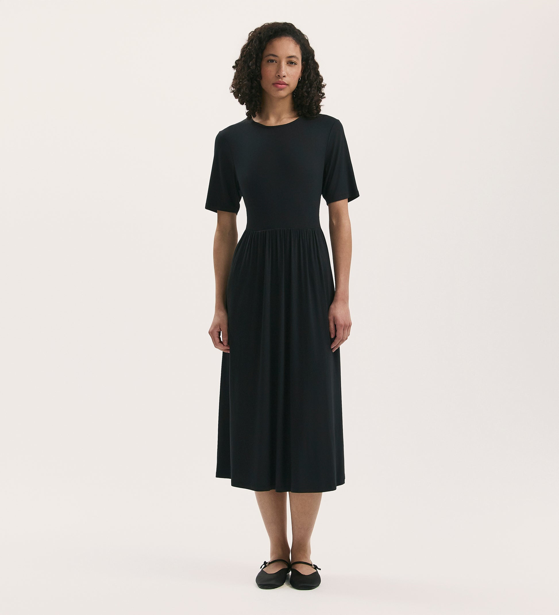 Kathryn Black Jersey Midi T-Shirt Dress Finery London Kathryn Black Jersey Midi T-Shirt Dress Finery London