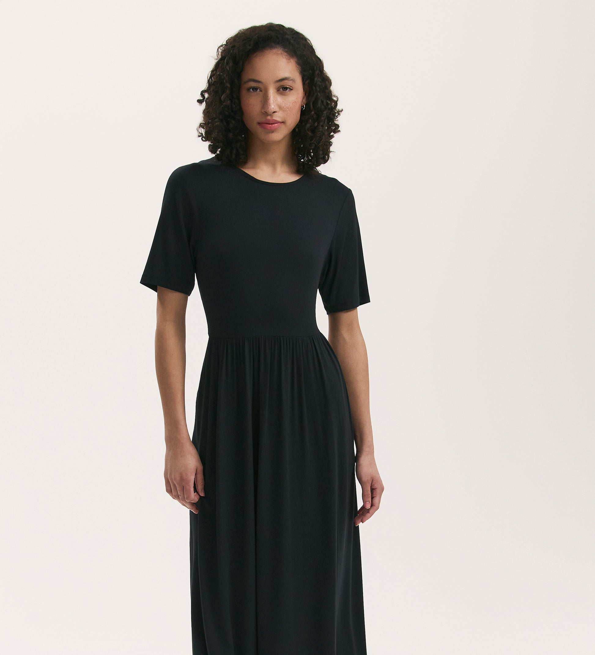 Kathryn Black Jersey Midi T-Shirt Dress Finery London Kathryn Black Jersey Midi T-Shirt Dress Finery London
