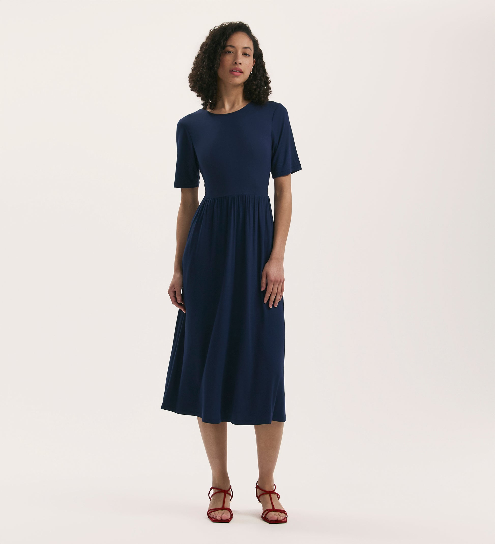 Kathryn Navy Jersey Midi T-Shirt Dress Finery London Kathryn Navy Jersey Midi T-Shirt Dress Finery London