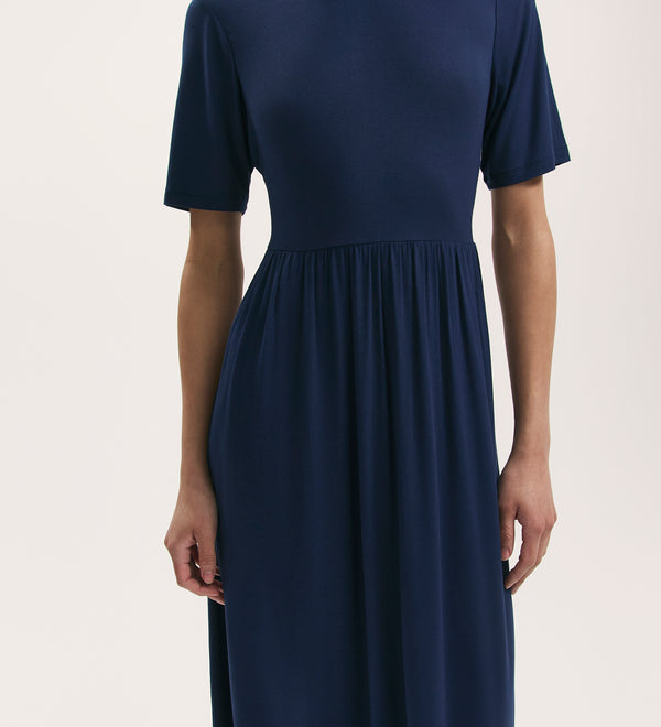 Kathryn Navy Jersey Midi T-Shirt Dress – Finery London