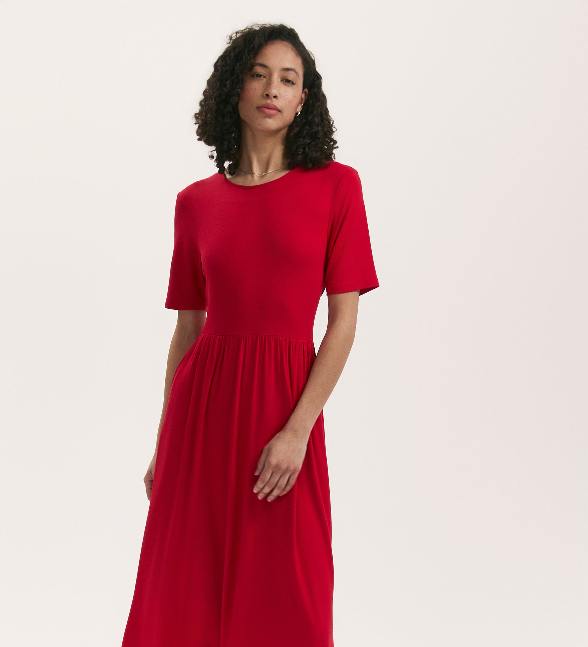 Kathryn Red Jersey Midi T-Shirt Dress Finery London Kathryn Red Jersey Midi T-Shirt Dress Finery London