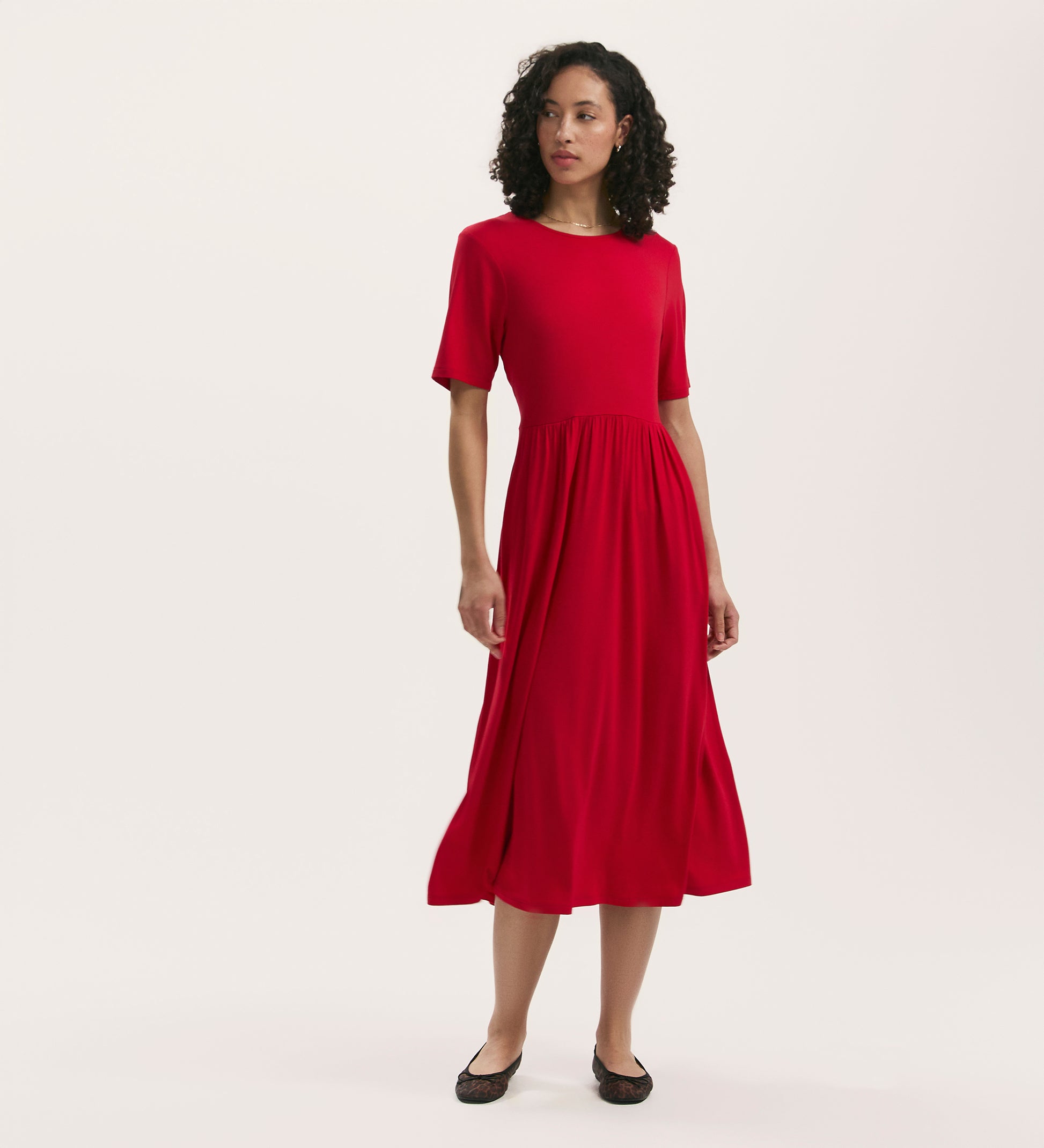 Kathryn Red Jersey Midi T-Shirt Dress Finery London Kathryn Red Jersey Midi T-Shirt Dress Finery London