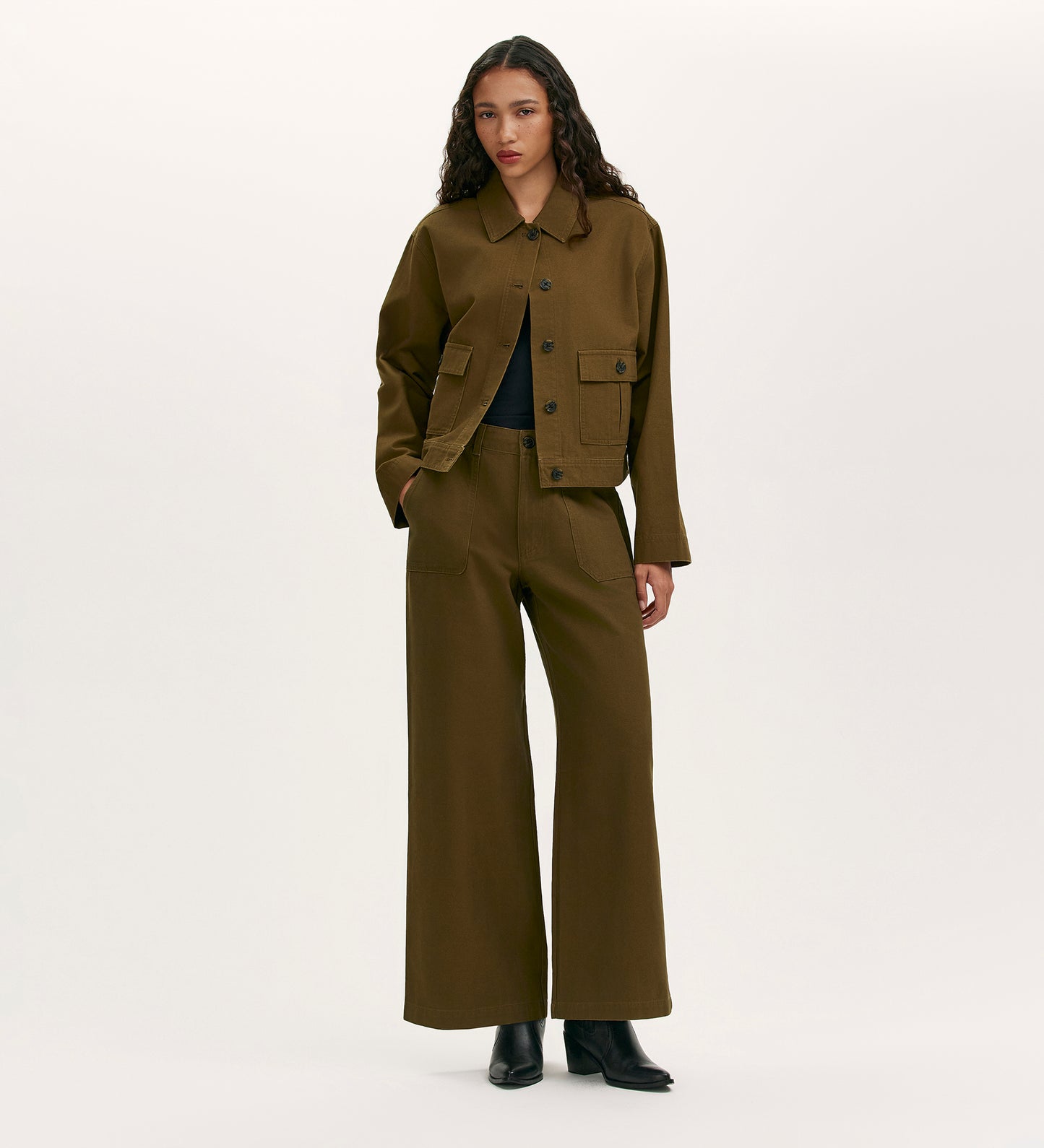 Kelsie Khaki Canvas Jacket