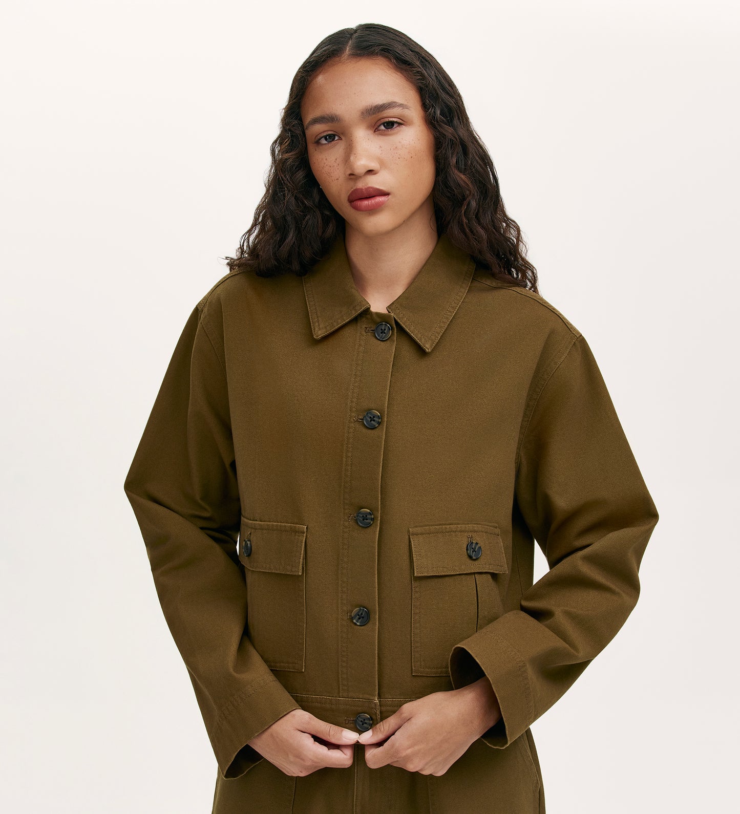 Kelsie Khaki Canvas Jacket