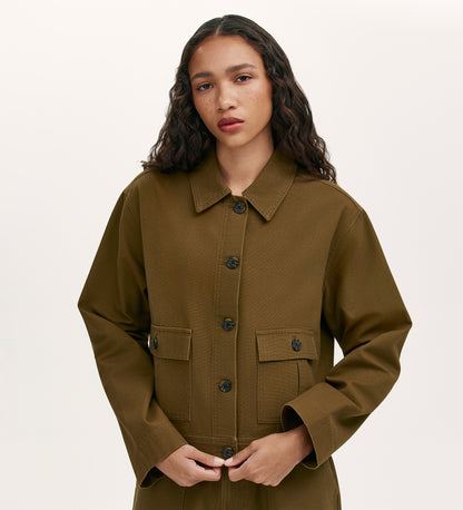 Kelsie Khaki Canvas Jacket