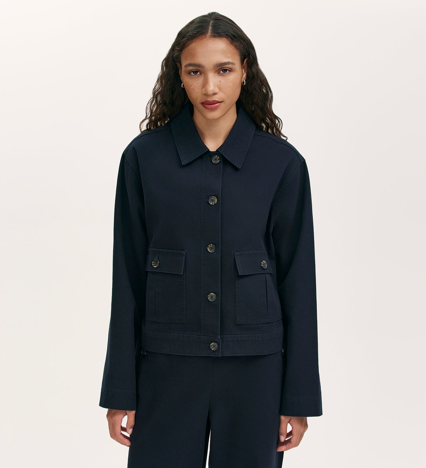 Kelsie Navy Canvas Jacket