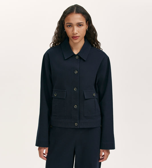 Kelsie Navy Canvas Jacket