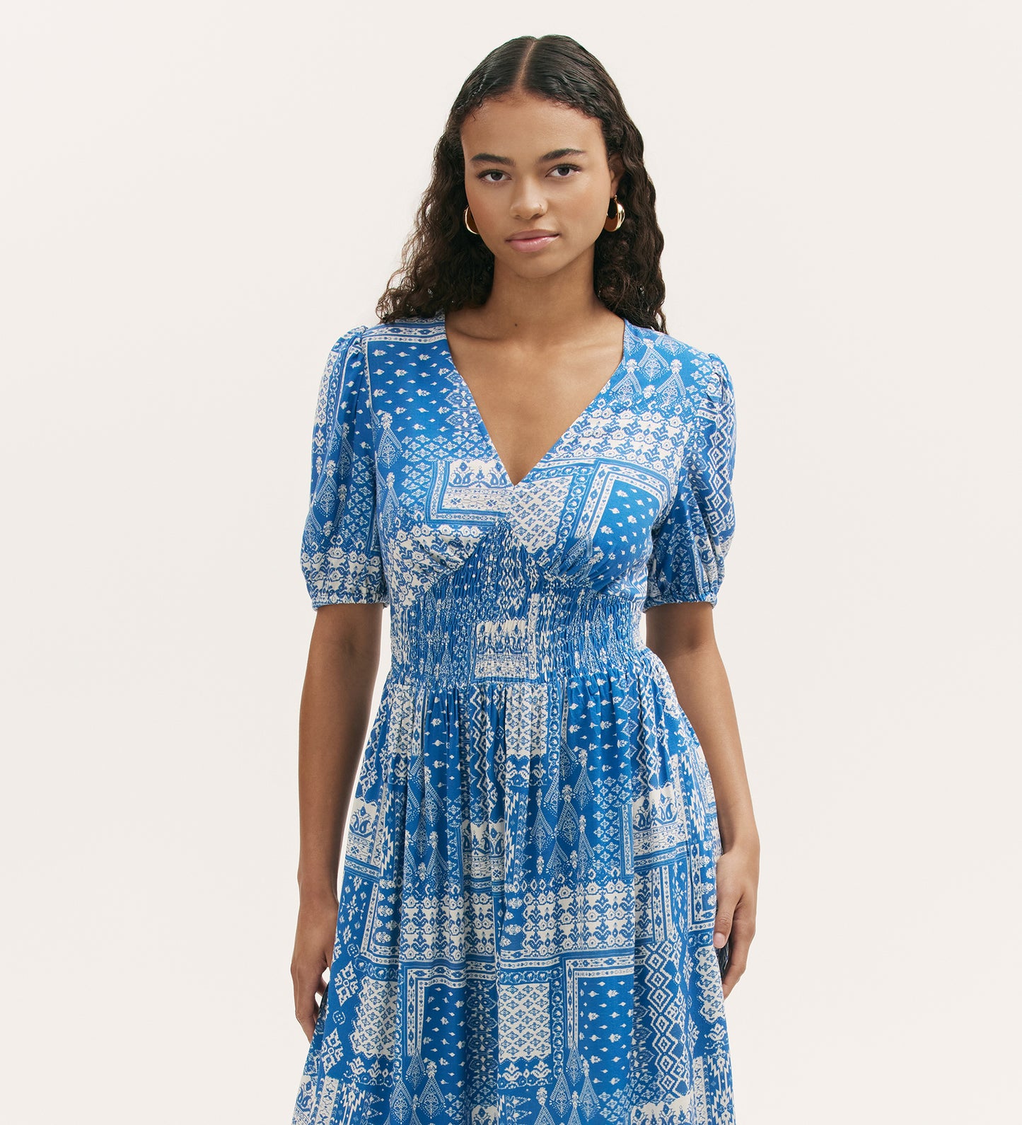 Kiara Blue Aztec Midi Dress