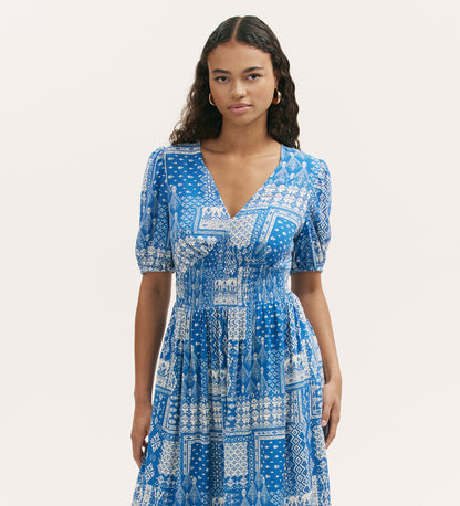Kiara Blue Aztec Midi Dress