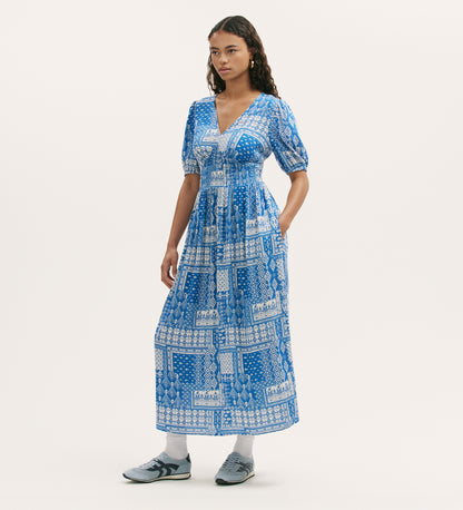 Kiara Blue Aztec Midi Dress