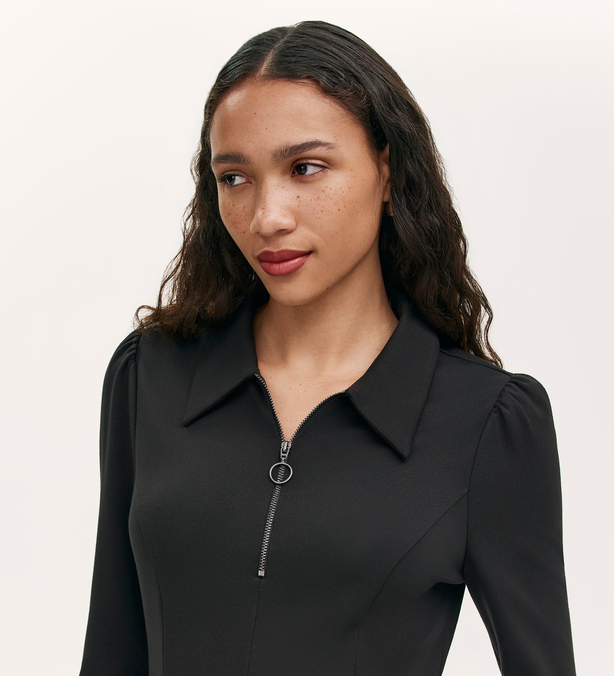 Lea Black Ponte Jersey Short Dress | Finery London