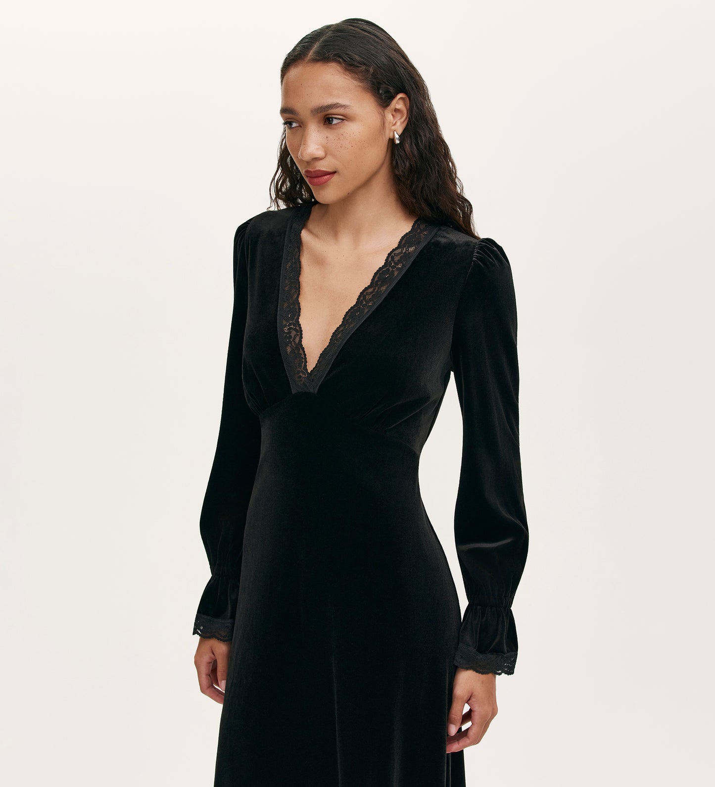 Louise Black Velvet Midi Dress