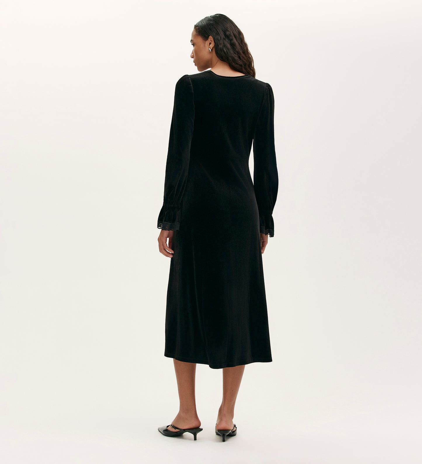 Louise Black Velvet Midi Dress