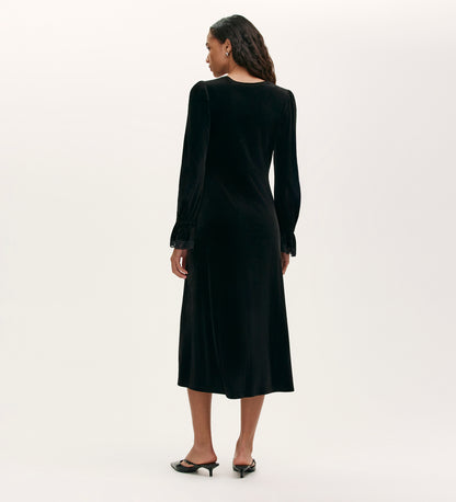 Louise Black Velvet Midi Dress