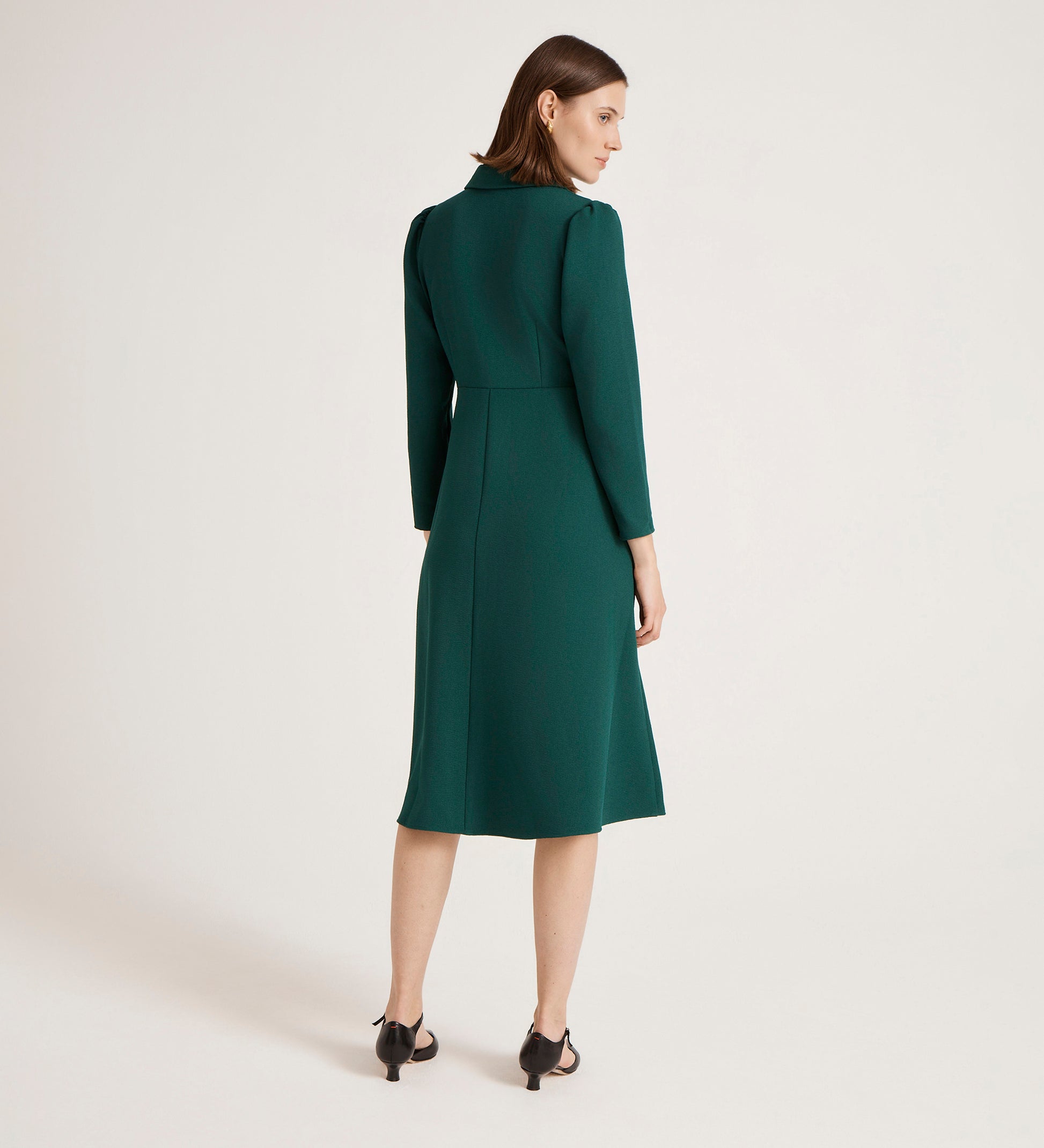 Lucia Bottle Green Crepe Midi Dress Finery London Lucia Bottle Green Crepe Midi Dress Finery London