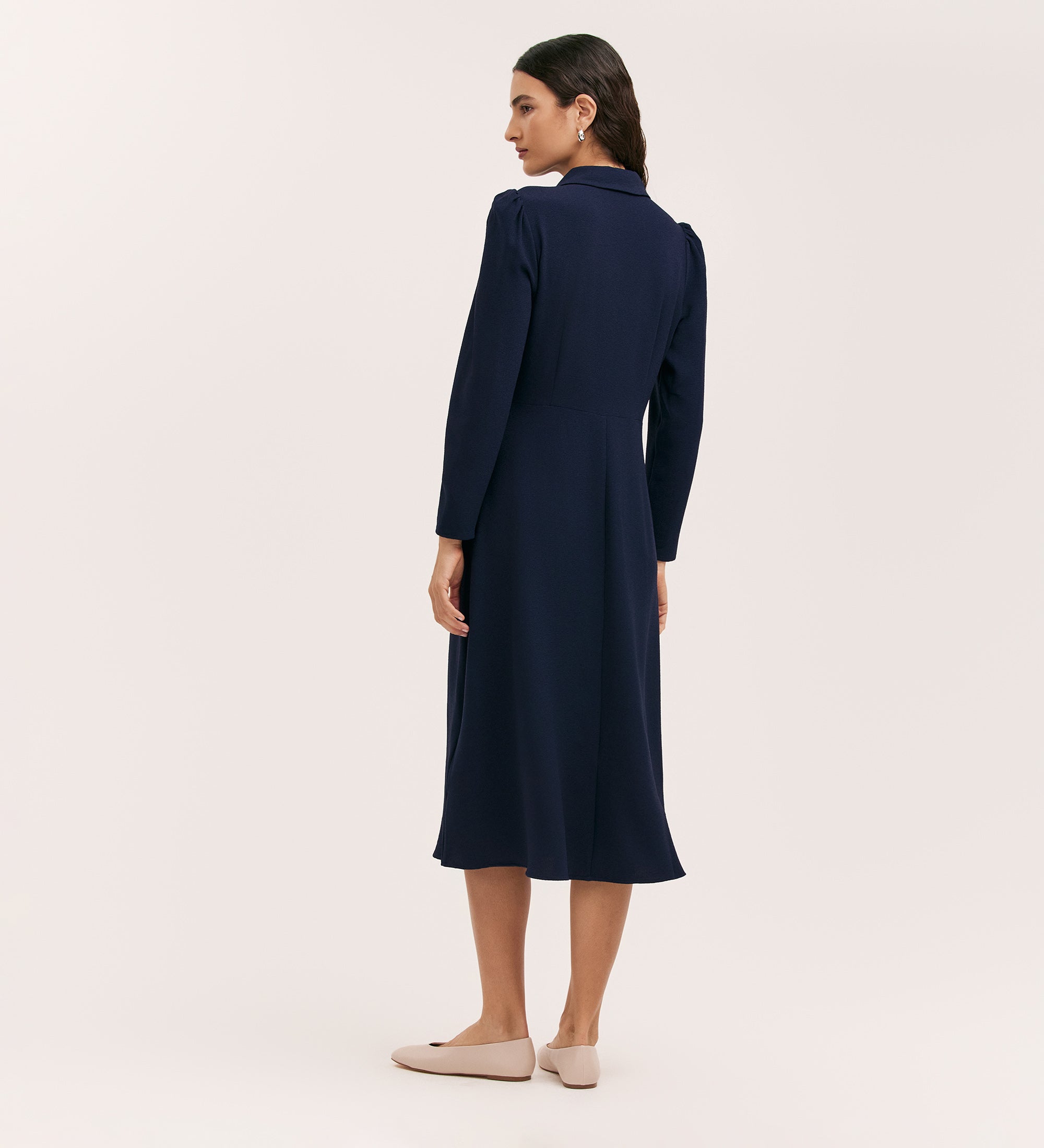 Lucia Navy Midi Tea Dress – Finery London