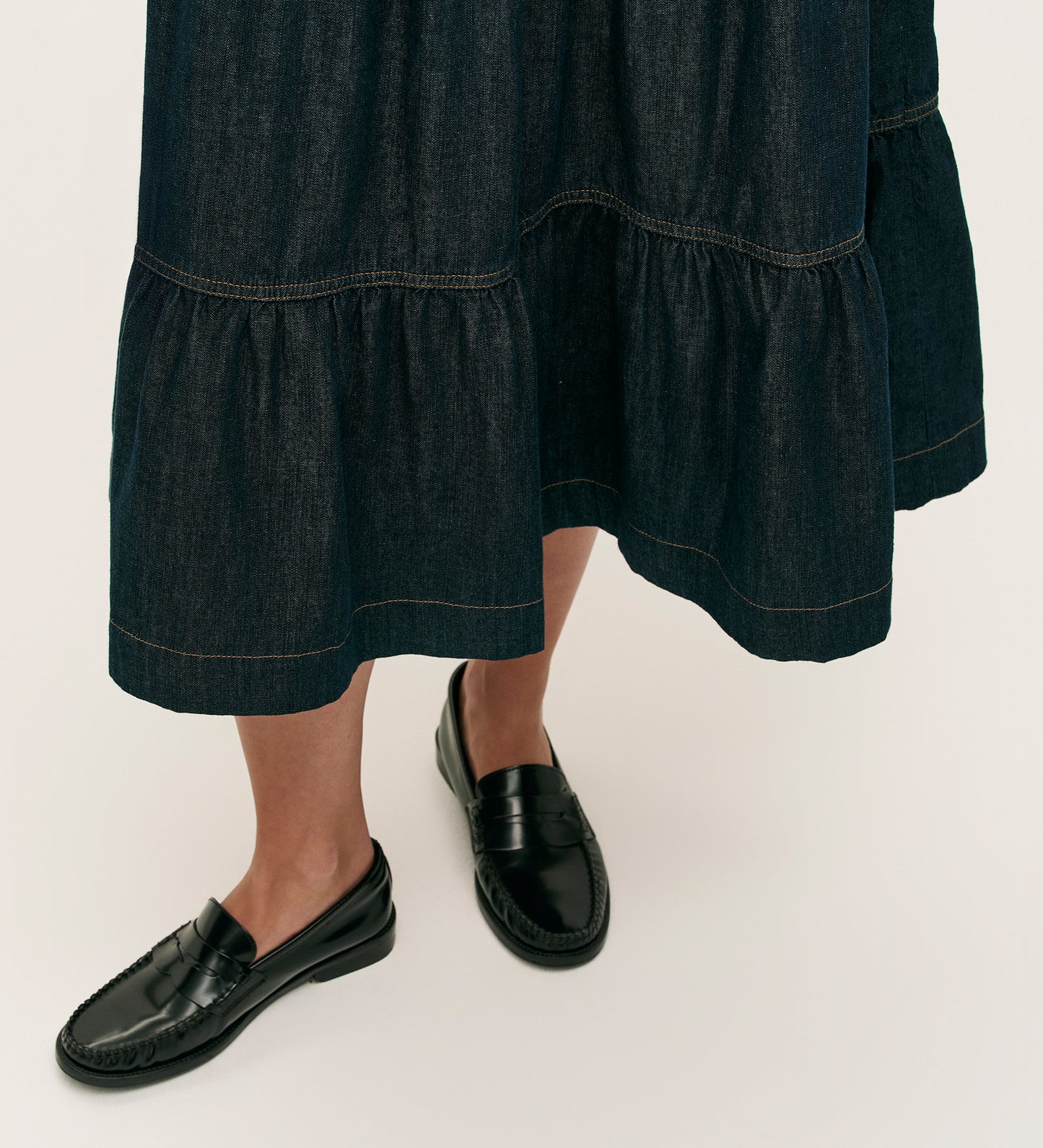 Lulu Indigo Denim Midi Skirt