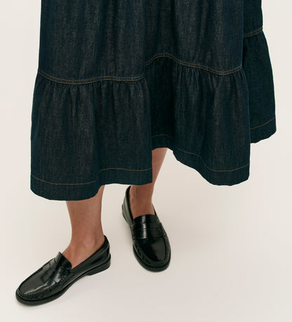 Lulu Indigo Denim Midi Skirt