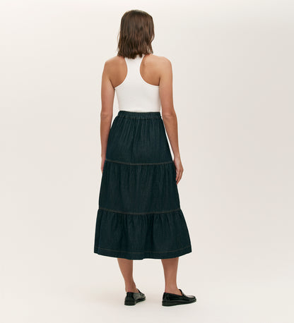Lulu Indigo Denim Midi Skirt