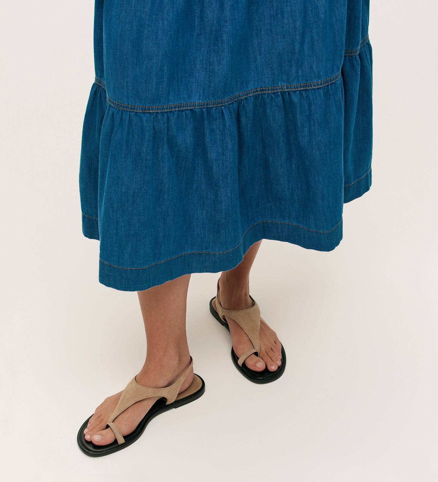 Lulu Light Blue Denim Midi Skirt