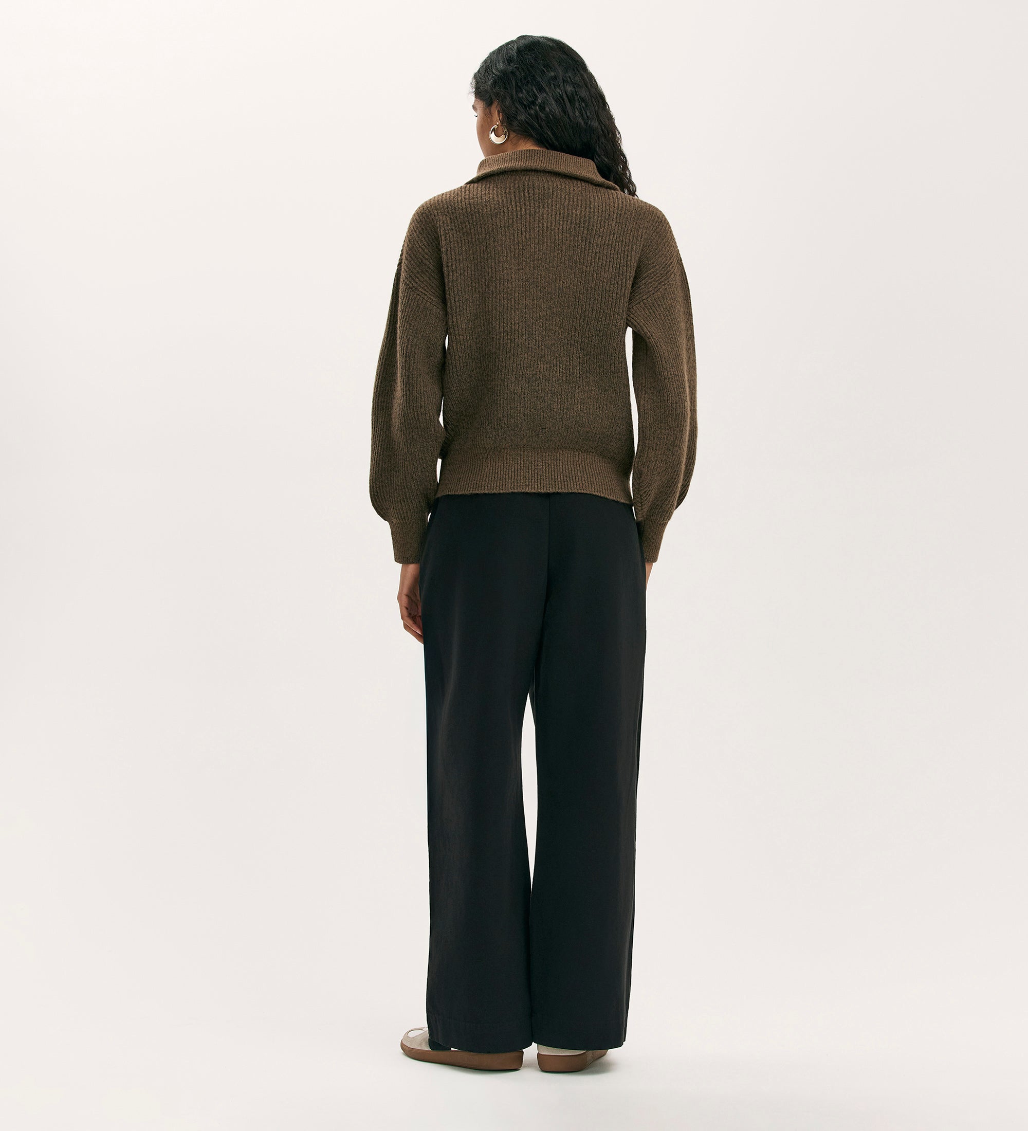 Quarter Zip Jumper | Green three quarter zip | Finery London