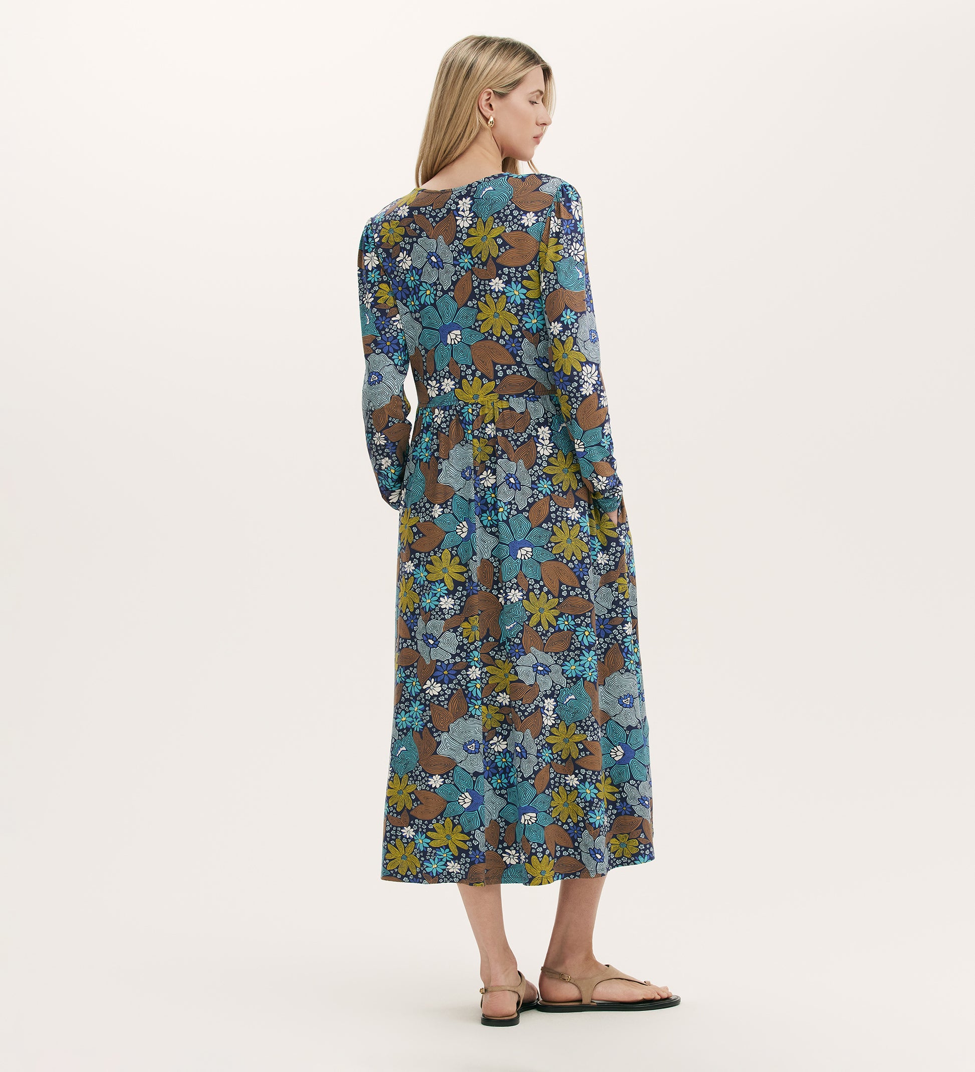Madelyn Blue Floral Midi Dress Finery London Madelyn Blue Floral Midi Dress Finery London