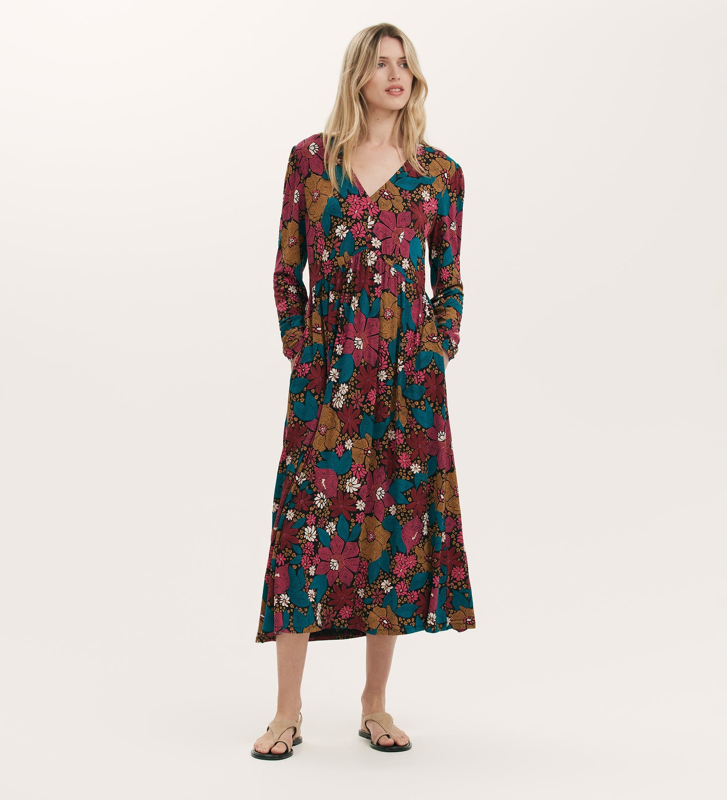 Madelyn Pink Floral Midi Dress Finery London Madelyn Pink Floral Midi Dress Finery London