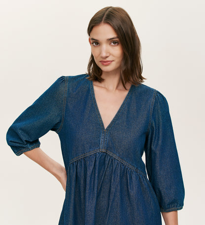 Marilyn Indigo Denim Short Dress – Finery London Marilyn Indigo Denim Short Dress – Finery London